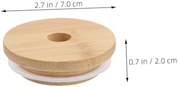 DECHOUS 6pc Mason Jar Wooden Lids Set 70mm Diameter