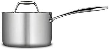 Durable 2-Quart Stainless Steel Saucepan with Lid