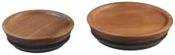 Leadigol 2-Pack Wood Lids for Mason Jars