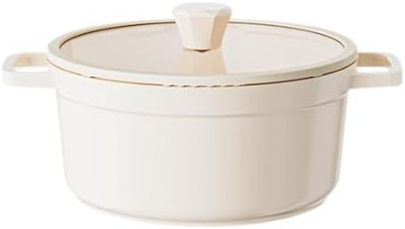 VKEID 78in White Ceramic Nonstick Stockpot with Heat-Resistant Handle