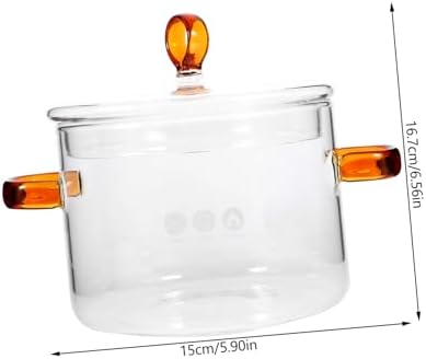 PRETYZOOM 2pcs Glass Stockpot with Lid