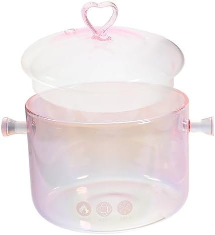 Versatile 1600ml Glass Pot with Double Handles for Noodles Soup
