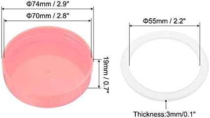 PATIKIL 70mm Pink Mason Jar Lids with Silicone Seals 6-Pack