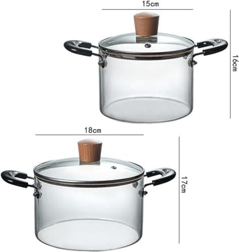2000ml Transparent Glass Cooking Pot