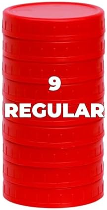 9-Pack Red Mason Jar Lids with Silicone Rings Durable Canning Storage