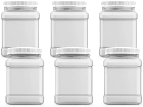 Organize Storage 6 64 fl oz Clear Jars with Pinch Handles