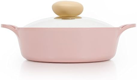 Neoflam Ecolon Retro 2 qt Non-Stick Stockpot with Steam Vent Pink