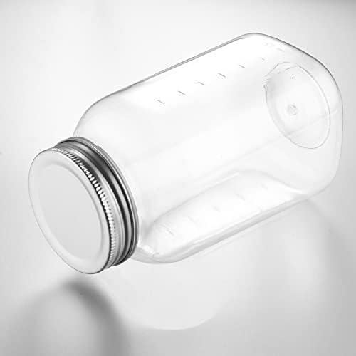 32oz clear plastic mason jars with lids 6-pack