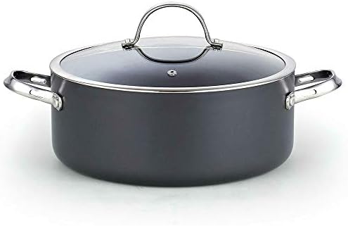 7 Quart Hard Anodized Dutch Oven Stockpot with Choice of Lid