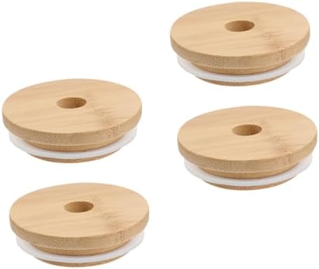 4-Piece Mason Jar Lids with Straw Holes