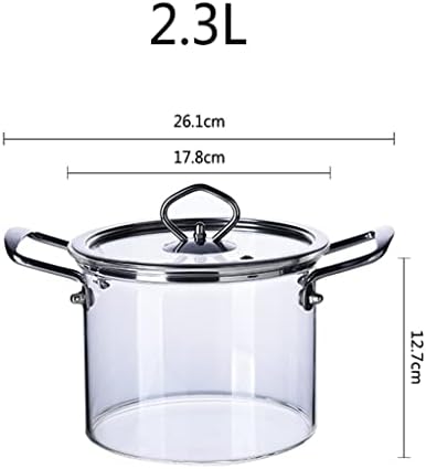 23L Glass Cooking Pot with Cover Set