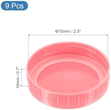 U XCEL 70MM REGULAR MOUTH PLASTIC MASON JAR LIDS 9PCS WITH SEALING RINGS