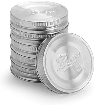 One-Piece Stainless Steel Mason Jar Lids Silver 6-Pack