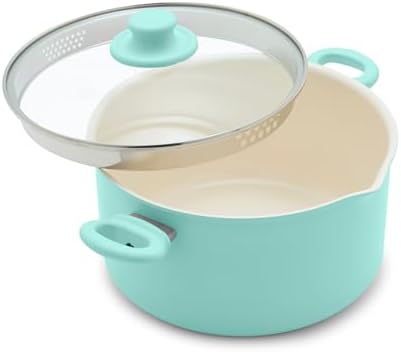 GreenLife 6QT Ceramic Stockpot with Glass Lid