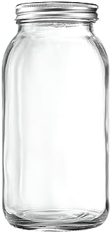 GLING 64 oz Wide-Mouth Glass Mason Jars with Airtight Lids 1