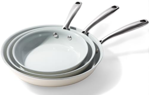 Premium Nonstick Ceramics Set Safe for Oven dishwasher 3-Piece Skillets