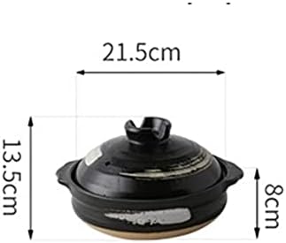 Versatile Heavy-Duty Stock Pot Black Ceramic Casserole Pot Kitchen Essential