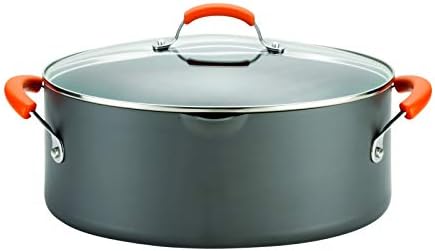 Rachael Ray 8-Quart Oval Stockpot with Lid and Pour Spout Gray