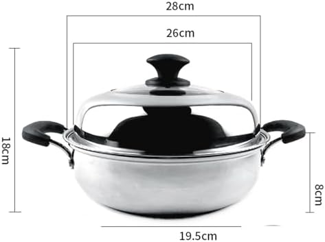 Stainless Steel Stock Pot Multifunctional Steam Pot with Lid for Kitchens