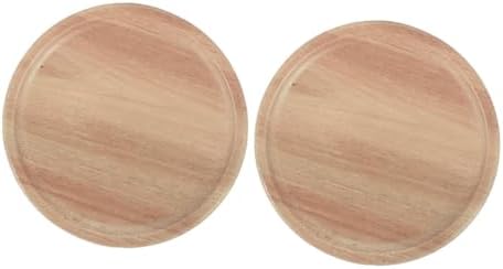 BIUDECO 2pcs Mason Jar Wooden Lids with Silicone Seals