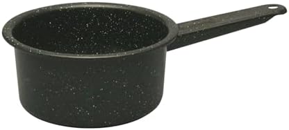 Durable 1-Quart Saucer Blackgranite ware saucepan for even cooking