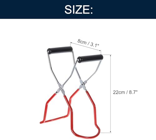 Uxcell Canning Jar Lifter Tongs Stainless Steel with Plastic Grips 22cm