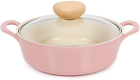Neoflam Ecolon Retro 2 qt Non-Stick Stockpot with Steam Vent Pink
