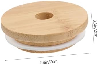 COLLBATH 4pcs Lids with Straw Holes for Mason Jars Reusable