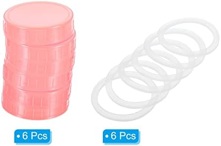 PATIKIL 70mm Pink Mason Jar Lids with Silicone Seals 6-Pack