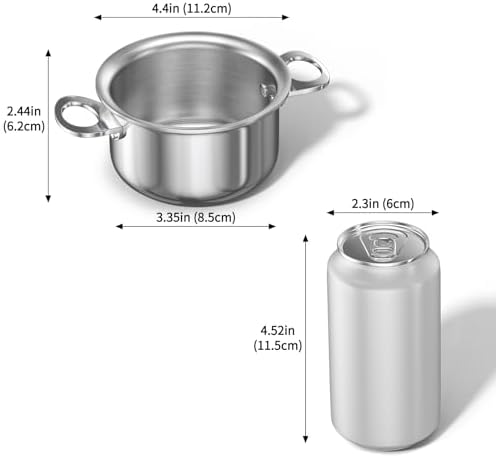 MACEVIA Mini Sauce Pan Stainless Steel ButterWarmer for Home Kitchen 135oz400ml