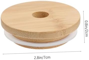 Luxshiny 4pcs Mason Jar Lids with Straw Hole