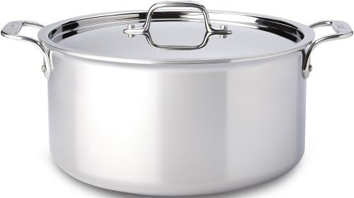 Premium All-Clad D3 Stockpot for Induction Oven 8 Quart 600F Silver