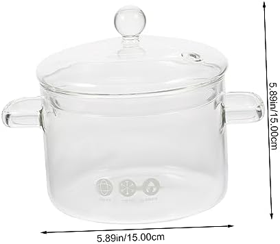 STOBAZA Glass Stew Pot 1500ml with Dual Handle and Lid