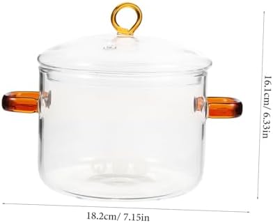 Happyyami Double-Handle Glass Stew Pot with Lid