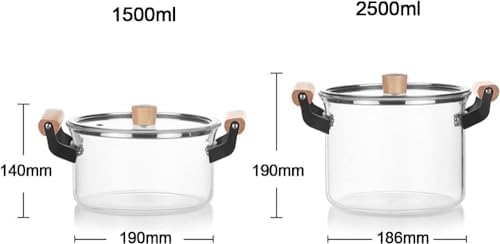 High-Borosilicate Glass Cooking Pot Heat Resistant Easy Cleaning