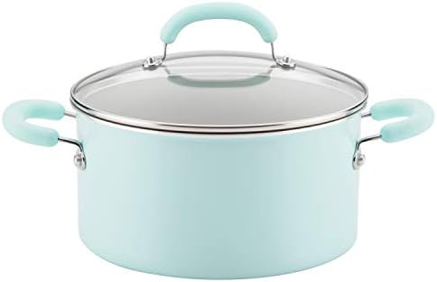 Rachael Ray 6-Quart Cookware Stock Pot with Lid Blue