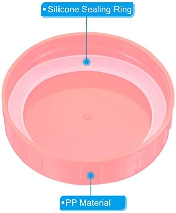 PATIKIL 70mm Pink Mason Jar Lids with Silicone Seals 6-Pack