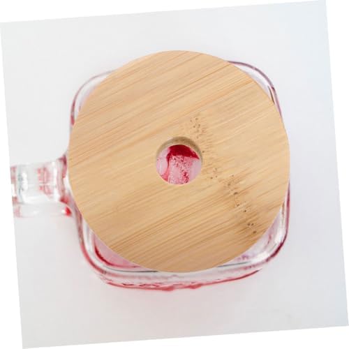 6pcs Reusable Wooden Mason Jar Lids with Straw Hole 70mm