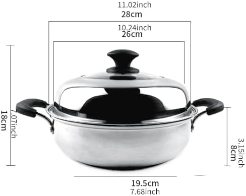 Stainless Steel Stock Pot Multifunctional Steam Pot with Lid for Kitchens