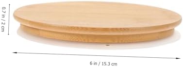 2PCS Bamboo Jar Lid Set Washable Glass Yogurt Jar Sealing Lids