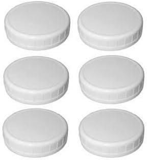 6-Piece Mason Jar Plastic Lids White