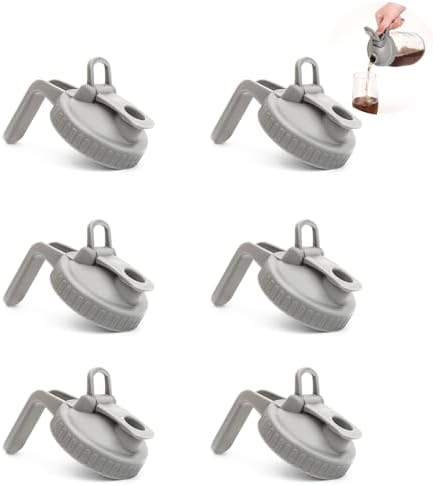 BPA-Free Mason Jar Lid with Silicone Seal - Easy Pour 6-Pack