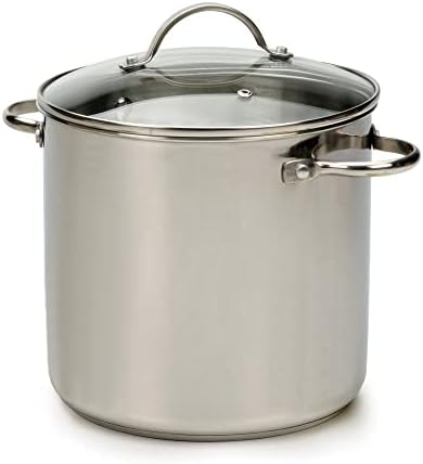 RSVP International 8-quart Stock Pot Stainless Steel ElectricGasInduction Safe 188 Steel