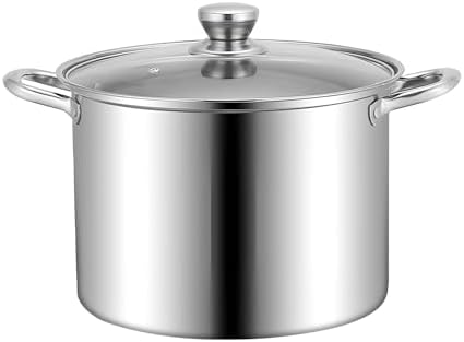 Tri-Ply Stainless Steel Stock Pot with Glass Lid