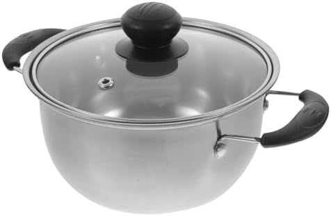 FONDOTIN 1pc Stainless Steel Small Stock Pot with Lid