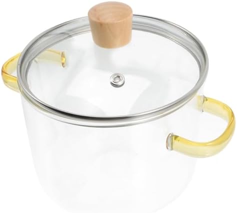 NAMOARLY Heat-Resistant Glass Stew Pot with Cover 1600ML