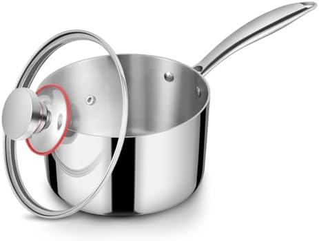 2 Quart Saucepan with Glass Lid Tri-Ply Stainless Steel
