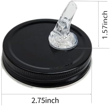 QurHapzy Mason Jar Pour Spouts2-Pack Black Dust-Free