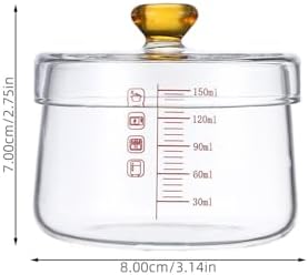Alipis Glass Cooking Pot with Lid Heat-Resistant 150ml