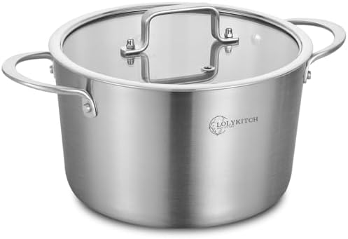 LOLYKITCH Tri-Ply 3 Quarts Stainless Steel Induction Stock Pot